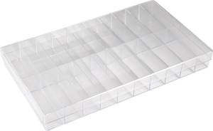 Hüfner dowel assortment box (L x W x H) 355 x 40 x 210 mm, no. of compartments: 20, fixed division 1 St. transparent