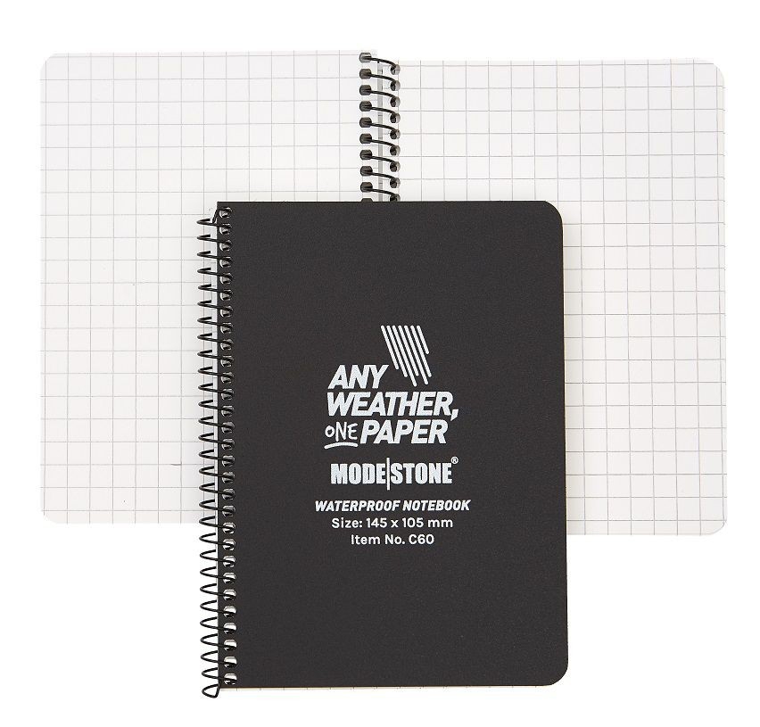 Modestone waterproof note pad 145x105 black, 30 sheets