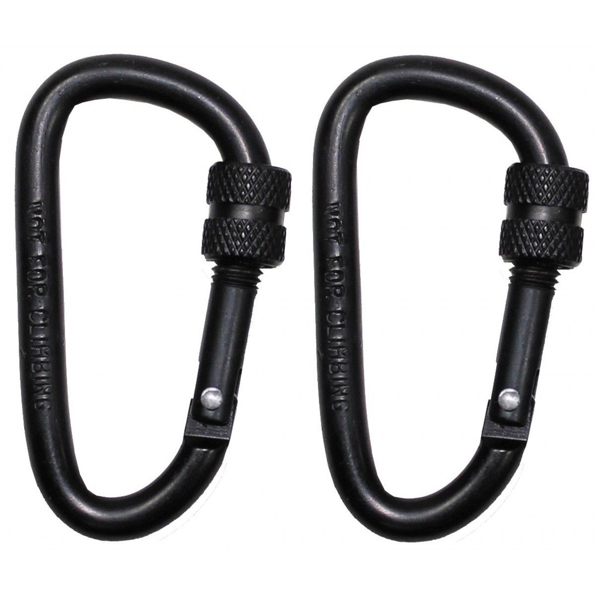 Carabină, cu închidere filetată, D 6mmx6cm, set de 2, neagră