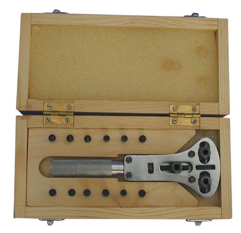 watch case opener in wooden box, luxury