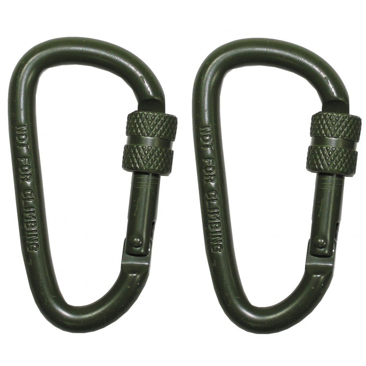 Carabină, cu închidere filetată, D 6mmx6cm, set de 2, oliv