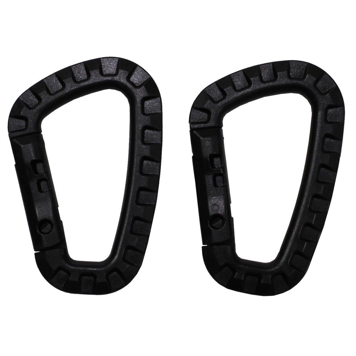 Karabiner, Plastik, schwarz,D 7 mm x 8,5 cm, 2er Pack