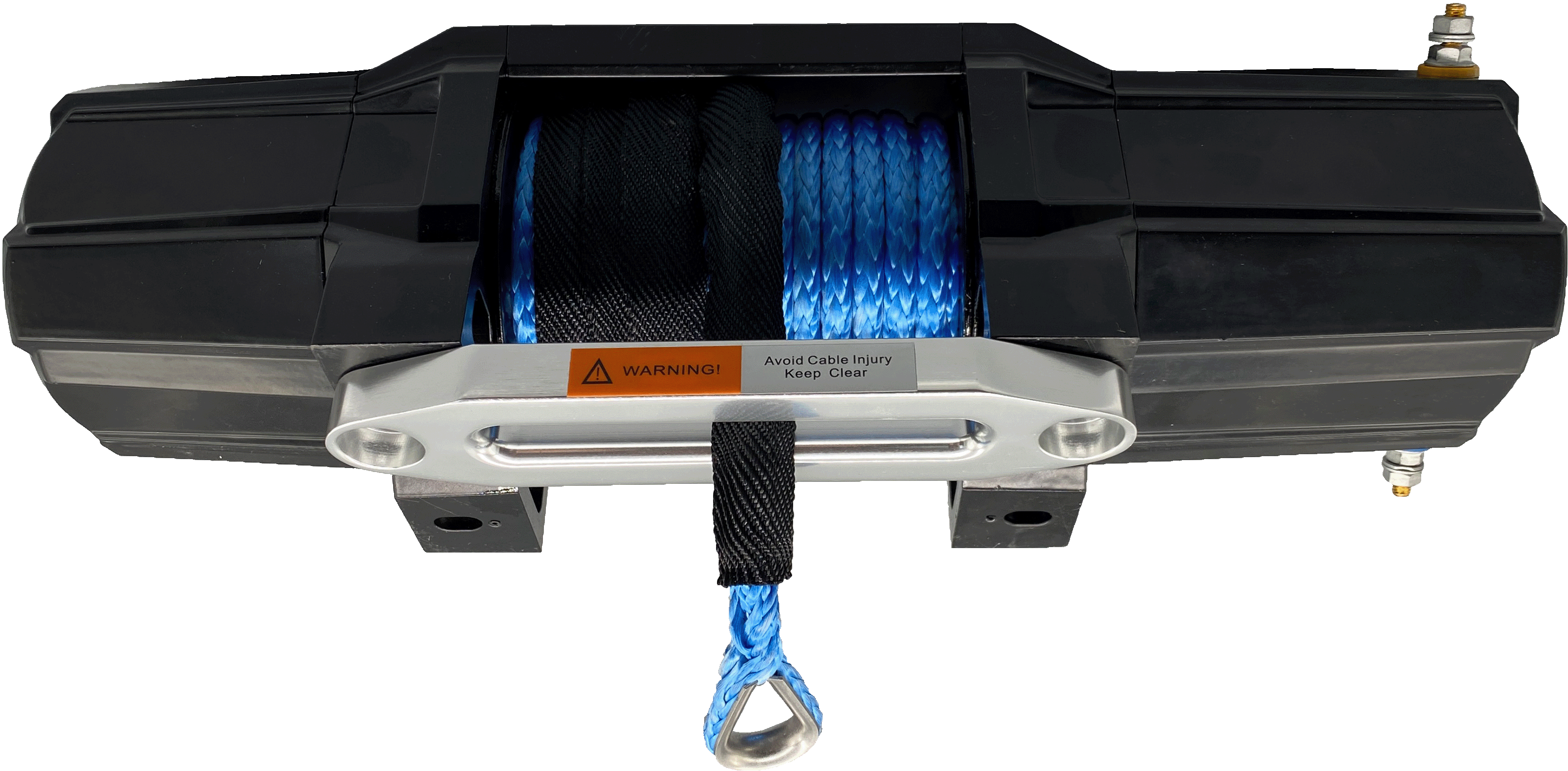 12V motor winch, 2727kg, 2,57kW synthetic rope