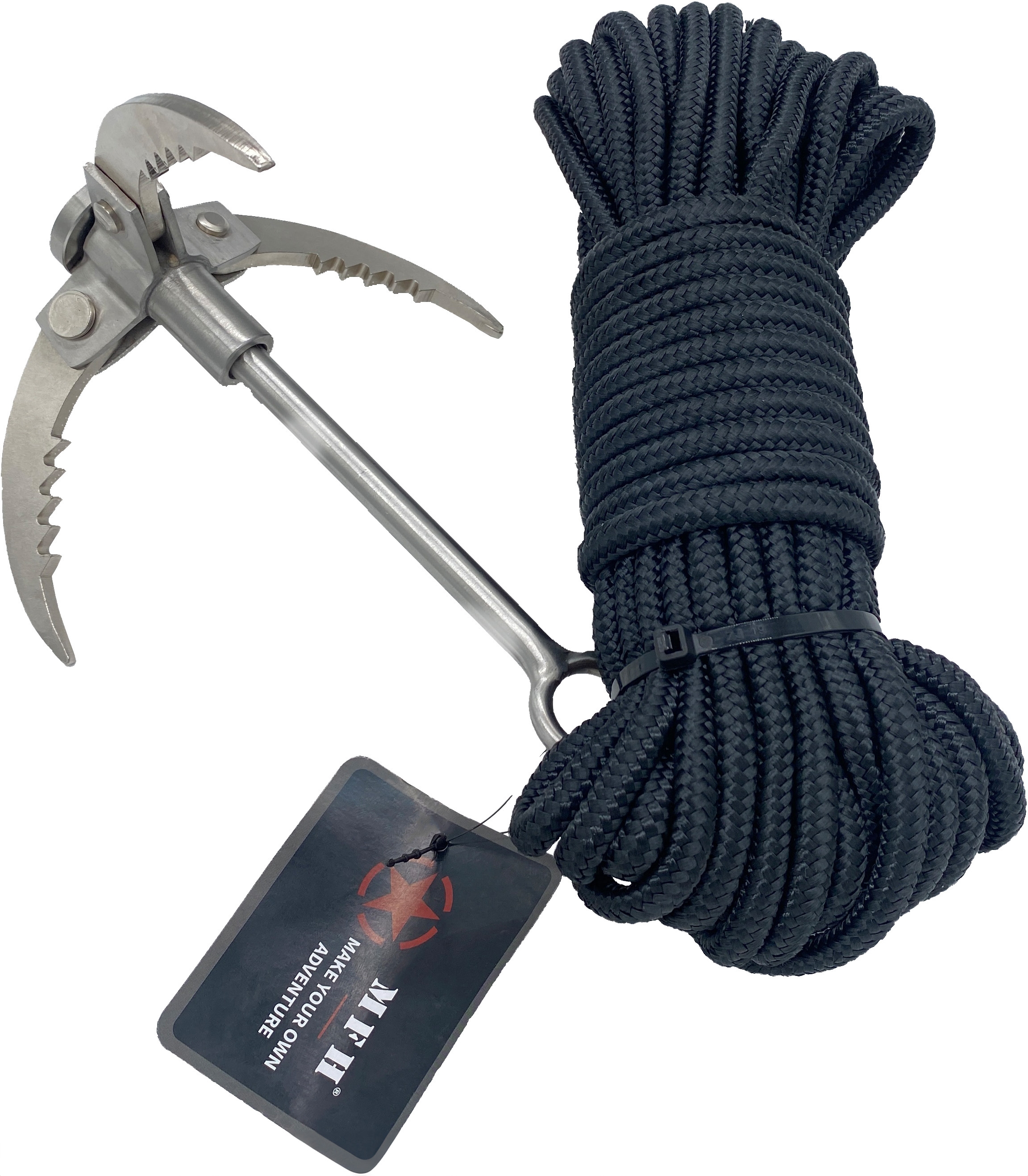 Throw anchor, metal, foldable, incl. rope