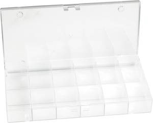Hüfner Dübel Sortimentskasten (L x B x H) 194 x 31 x 101 mm Anzahl Fächer: 18 feste Unterteilung 1 St. transparent