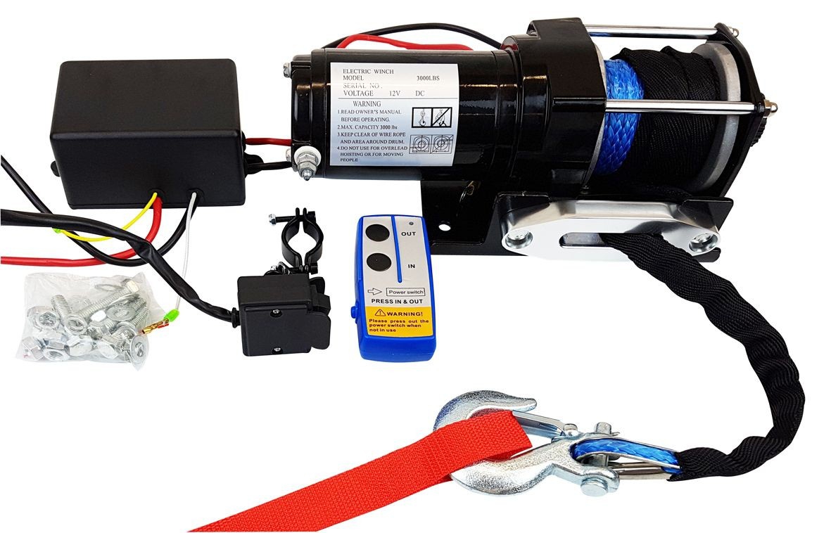 12V Motor Seilwinde mit Synthetikseil 12V Motor Seilwinde mit Synthetikseil