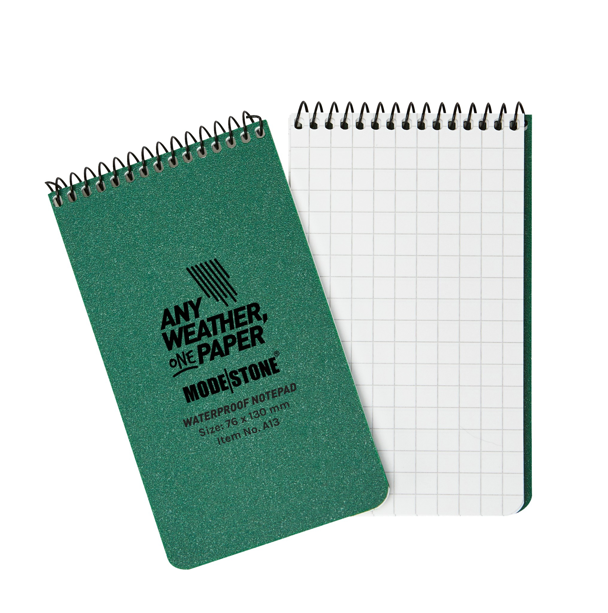 Modestone waterproof note pad 76x130 green, 50 sheets