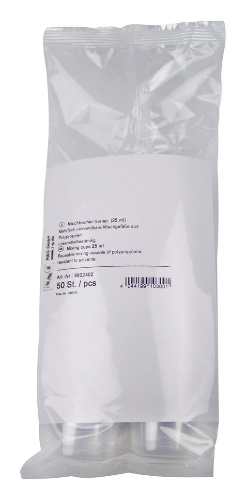 Bicchieri per miscelazione R&G 25ml trasparenti (set da 50 pezzi)