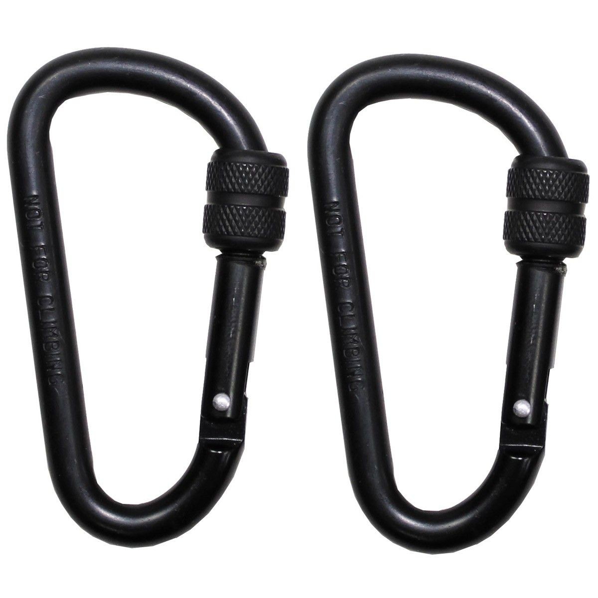 Carabină, cu închidere filetată, D 8mmx8cm, set de 2, neagră